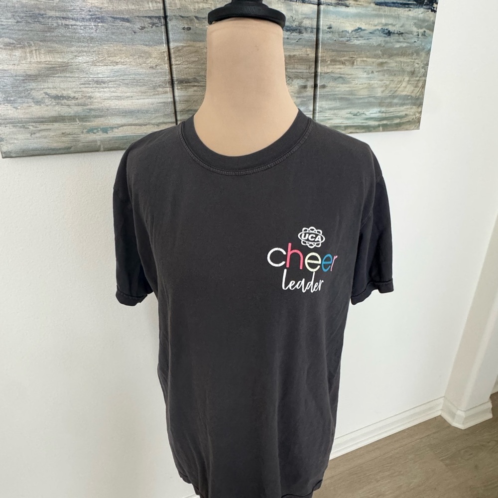 Varsity Dark Gray Short Sleeve Tee Classic Crew Neck